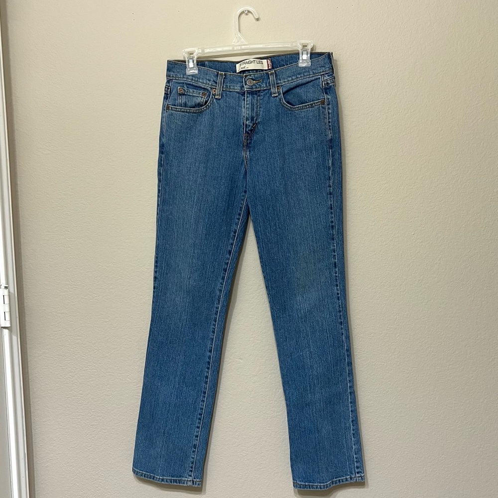 Levi's 505 Medium Blue Wash Mid Rise Straight Leg Jeans (4)